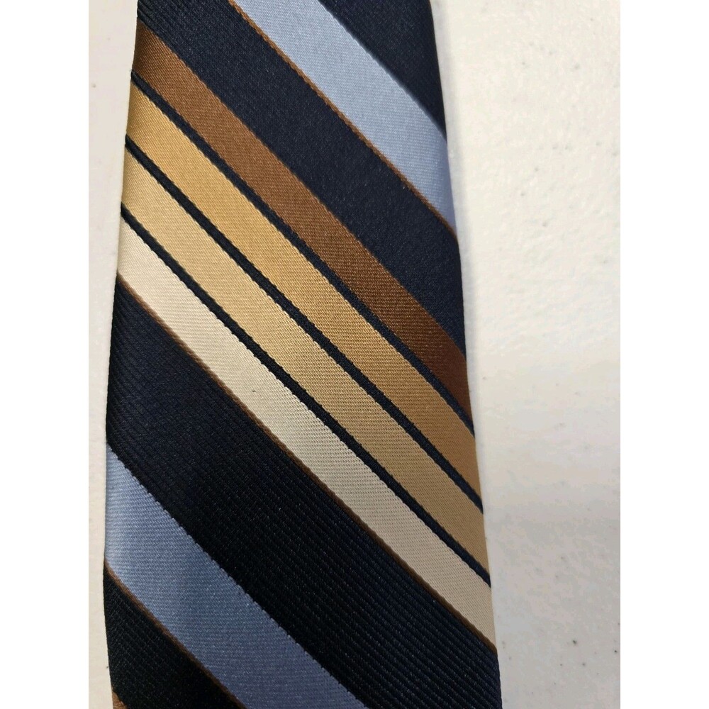 Vintage Wemlon By Wembley Mens Necktie Multicolor Stripe Repp For Blue Blk Gray